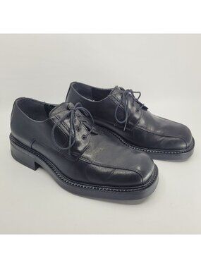 Vintage UNLISTED Mens 9.5 CHUNKY Leather Oxfords Square Toe Dress Shoes **